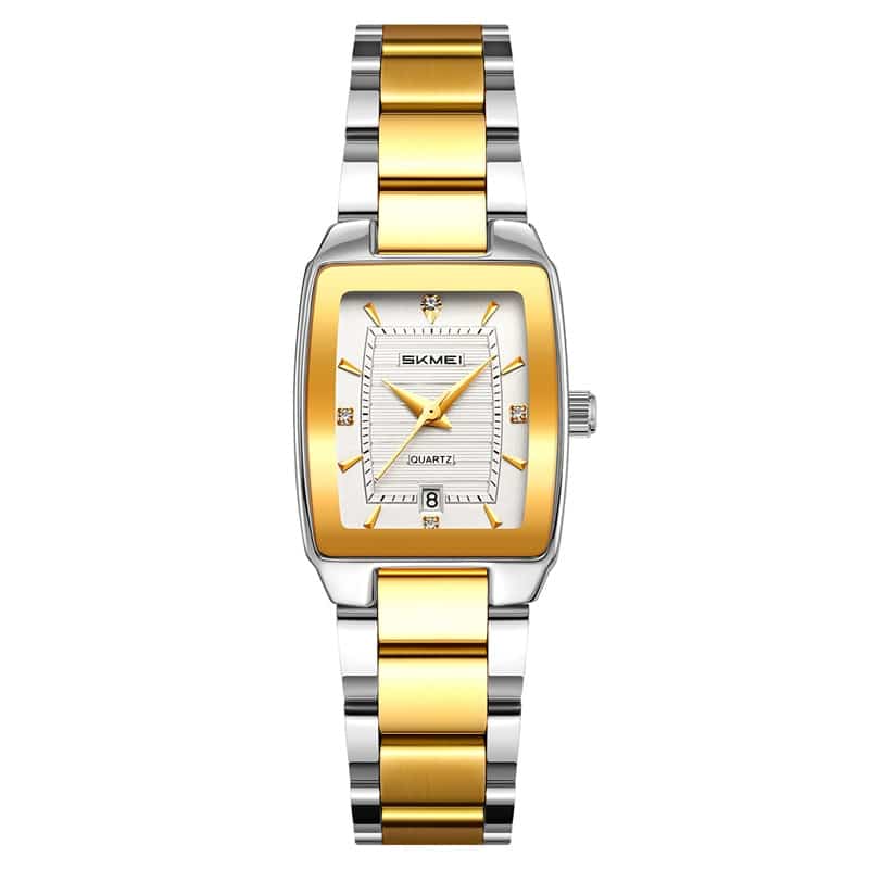SKMEI 2578 Women's Square Quartz Watch with Date – TWO TONE