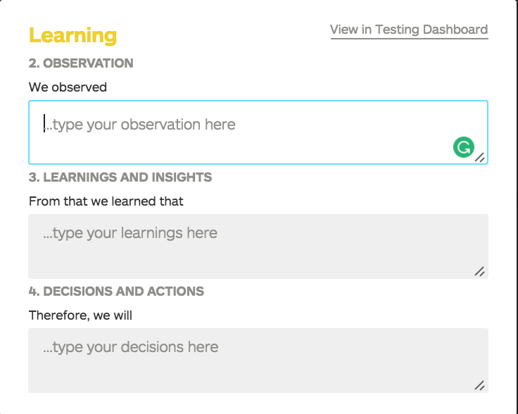 Learning card