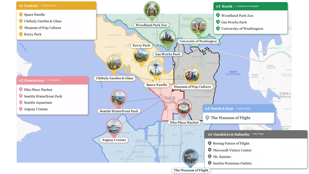 Ultimate Seattle Travel Guide 2026 Top 20 Things To Do 5 Day 33 03 Seattle Map V3 EN.webp