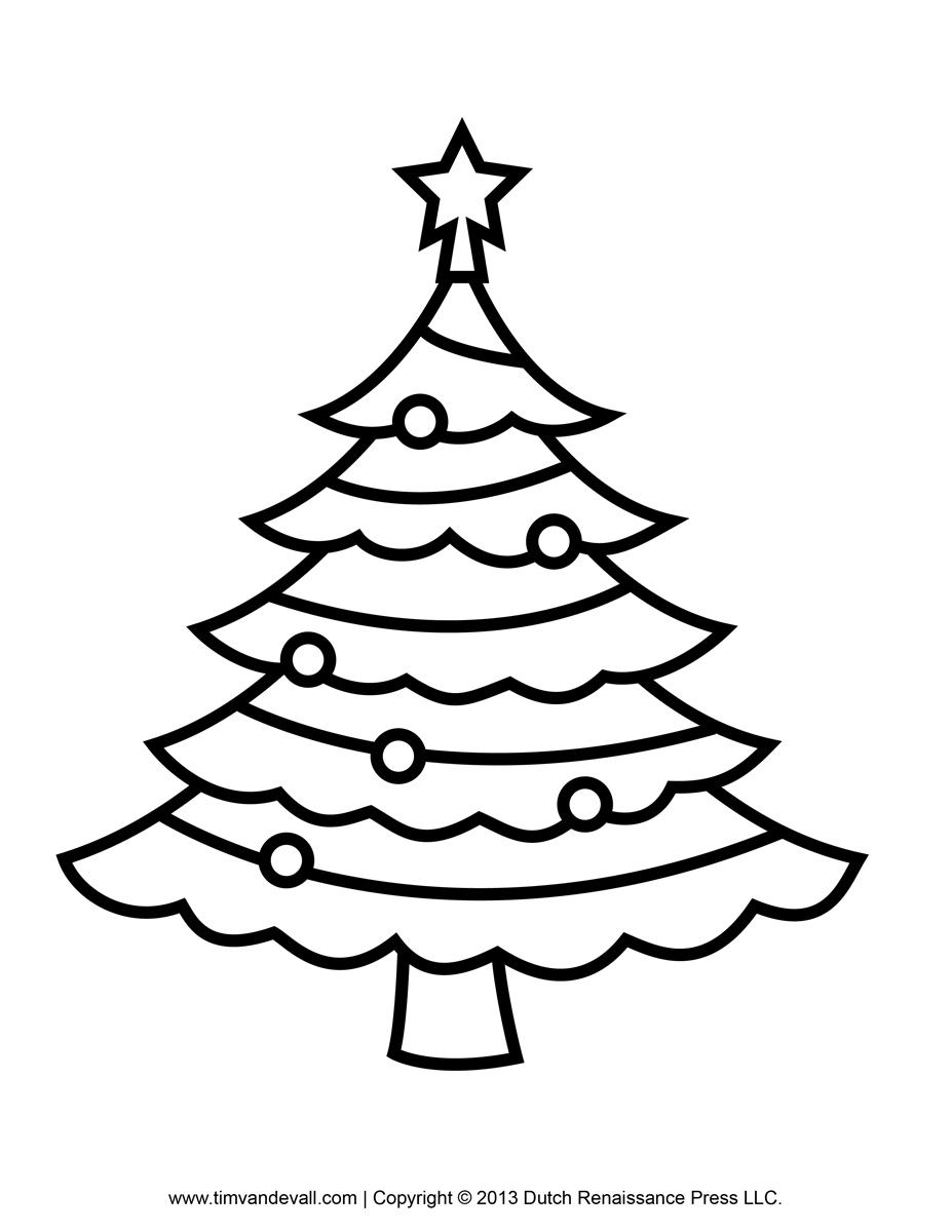 printable paper christmas tree template and clip art