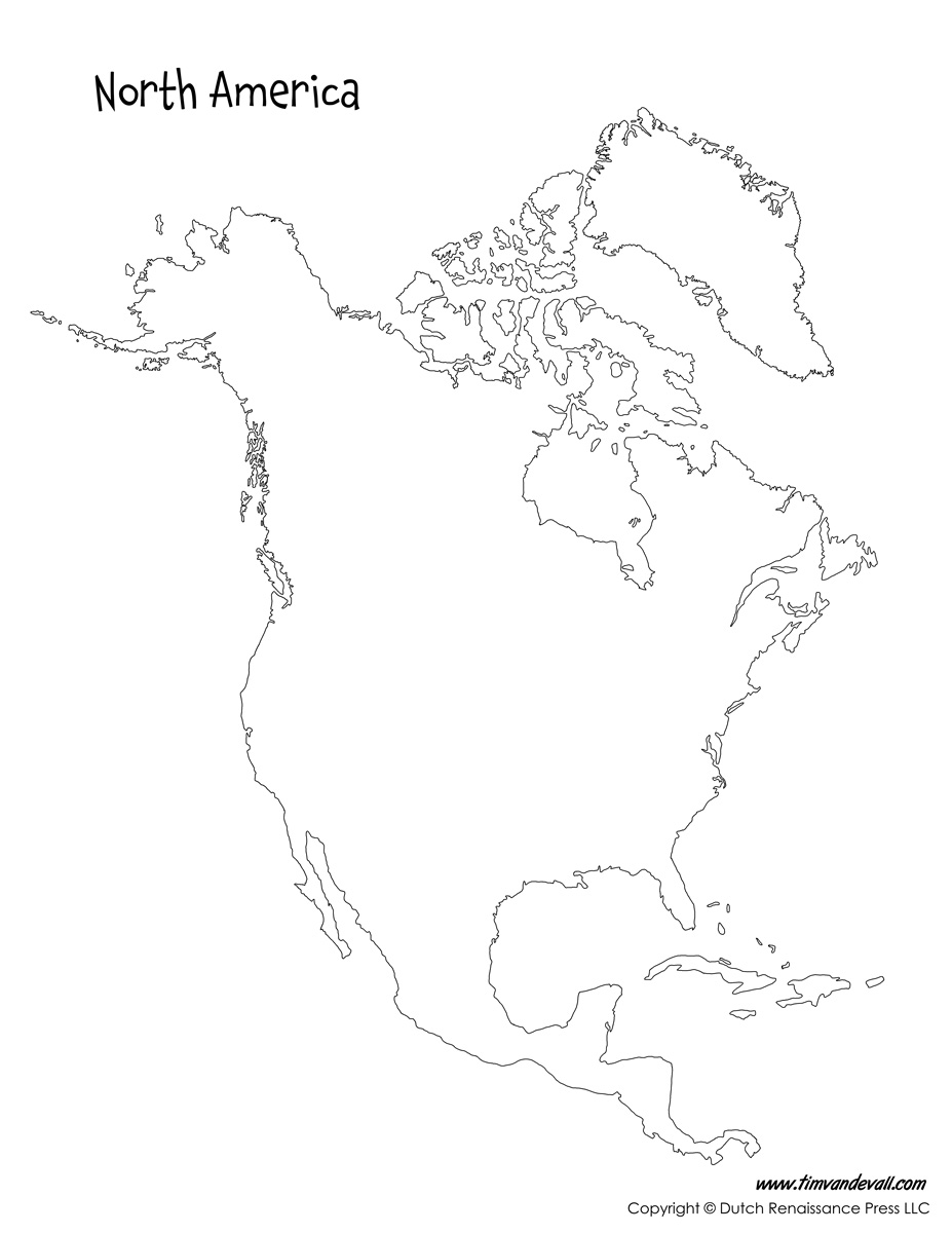 North America Map Tim S Printables Blank North America Map 