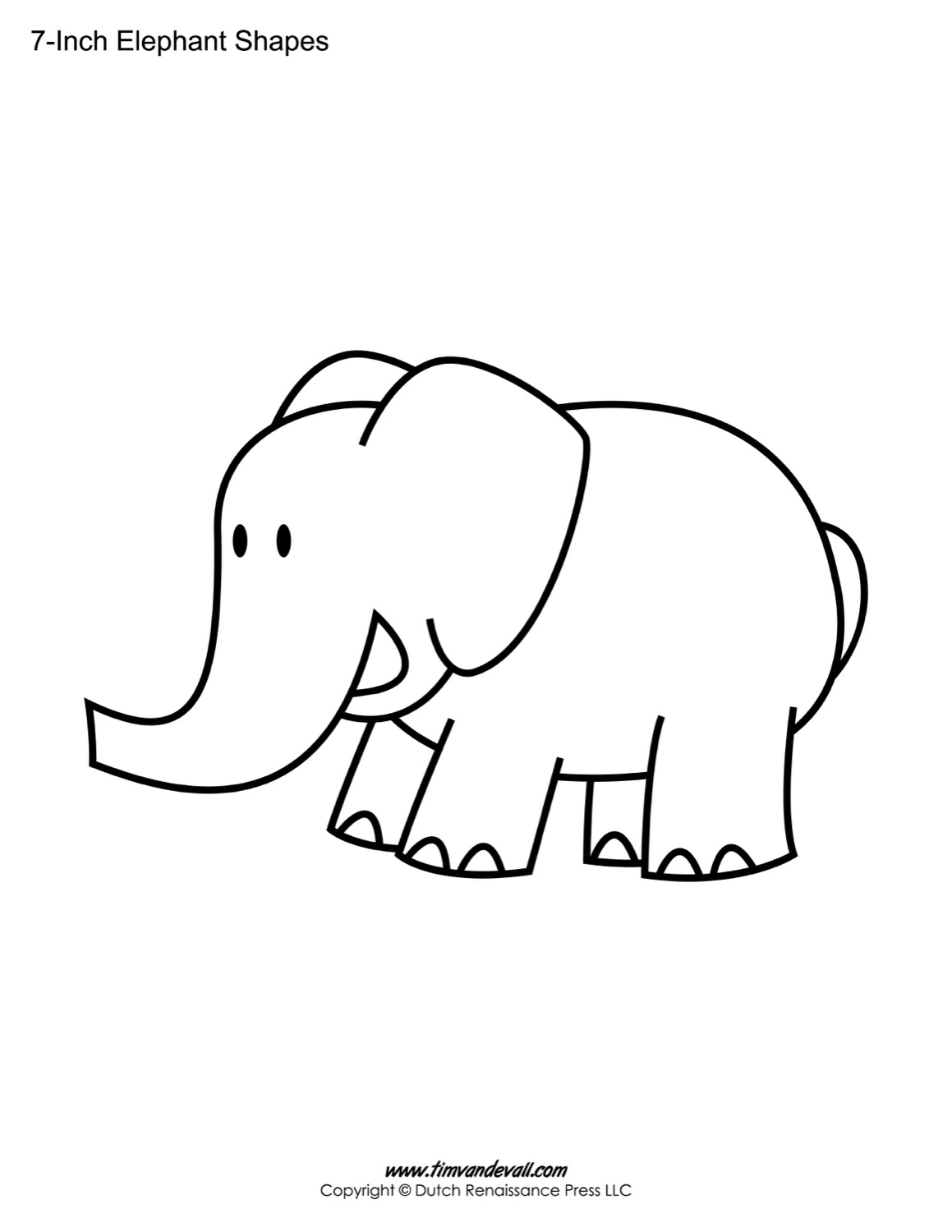 Printable Elephant Templates / Elephant Shapes for Kids