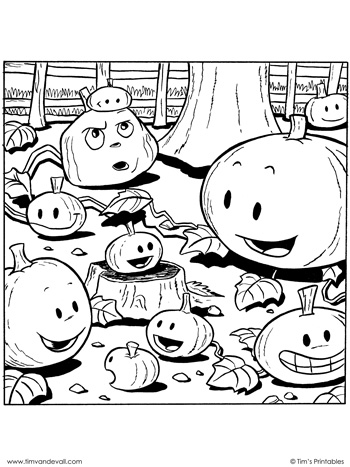 Pumpkin patch coloring page