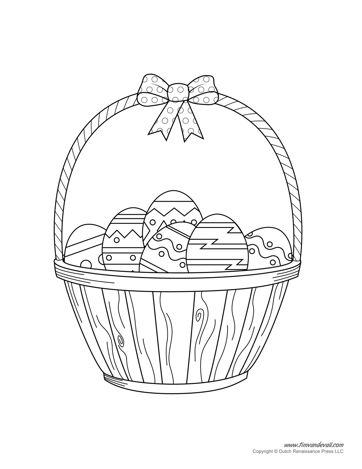 Easter egg coloring sheet print : . Easter Basket Template Easter Basket Clipart Easter Craft