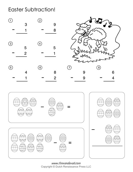 Printable easter math worksheets