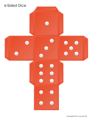 6 sided paper dice template red tim s printables