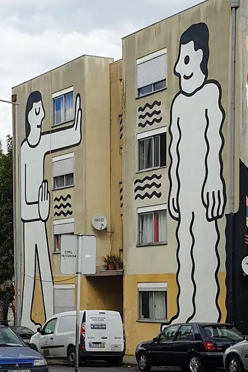 Street art by Padure in Quinta do Mocho, Lisbon