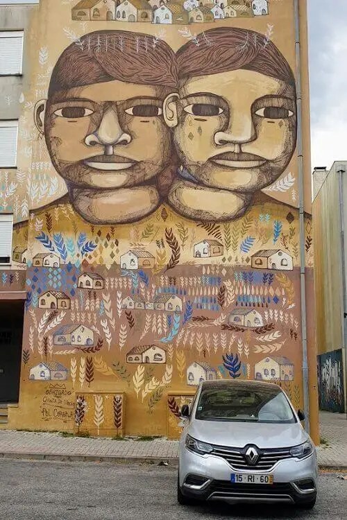 Street art by Pol Corona in Quinta do Mocho, Lisbon