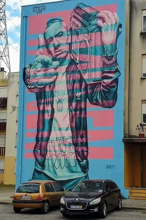 Street art by STYLER in Quinta do Mocho, Lisbon