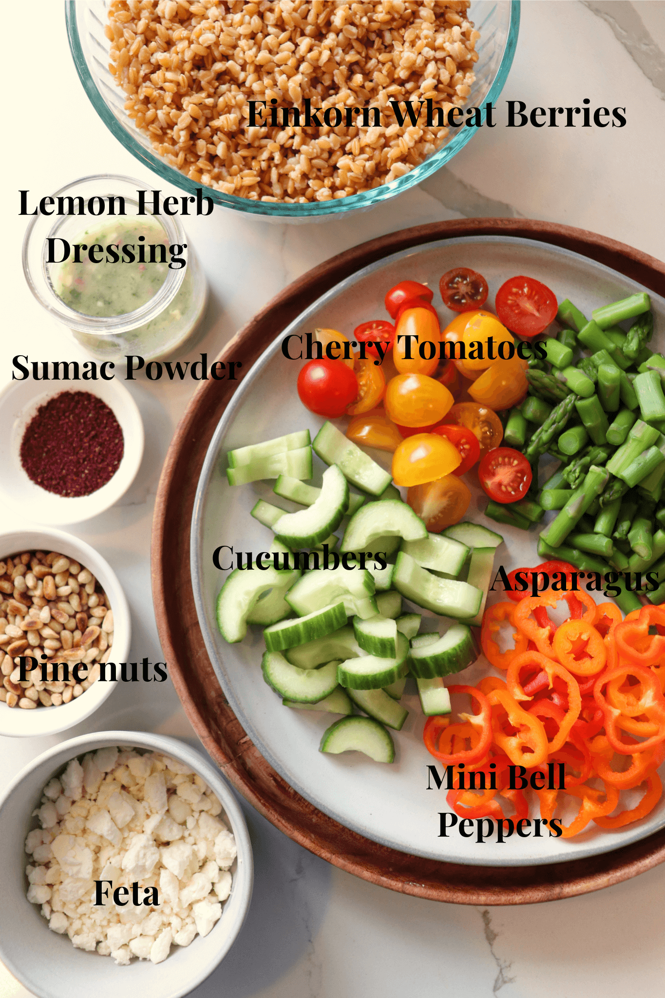 Einkorn salad ingredients