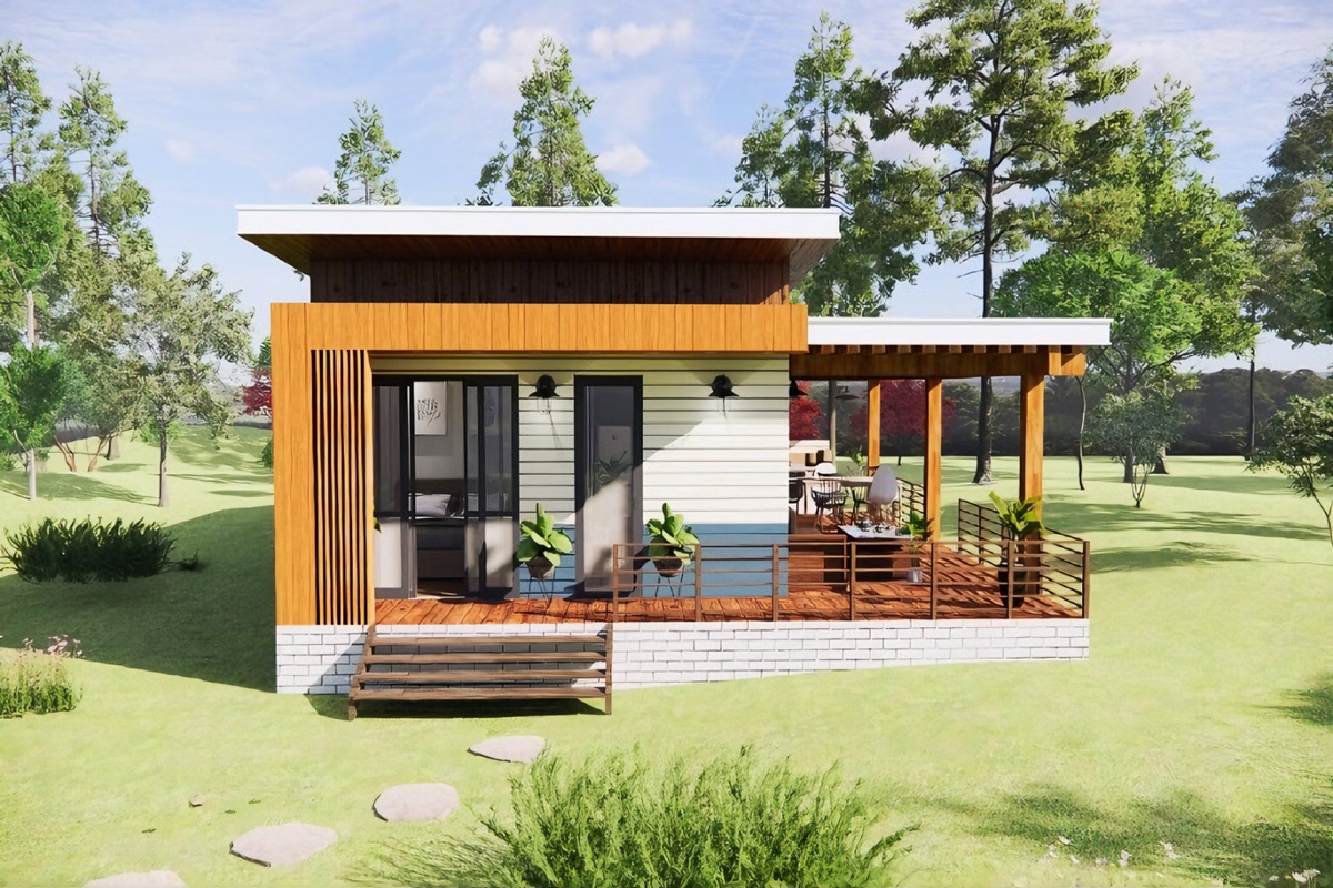 40 Square Meters Small Country House Model: 8×5 Relaxing Village House Design Idea
