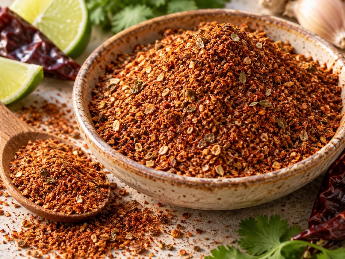 Close-up of Mexican Spice Blend in a ceramic bowl