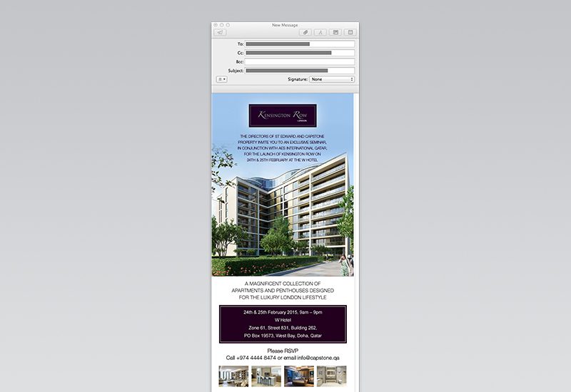 Kensington Row Emailer