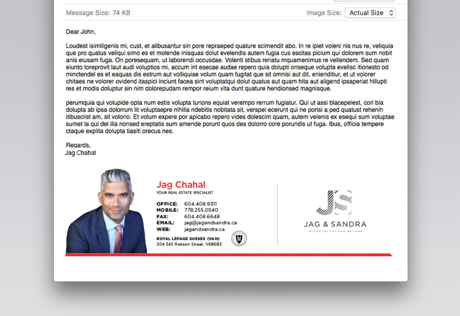 Jag & Sandra Email Signature