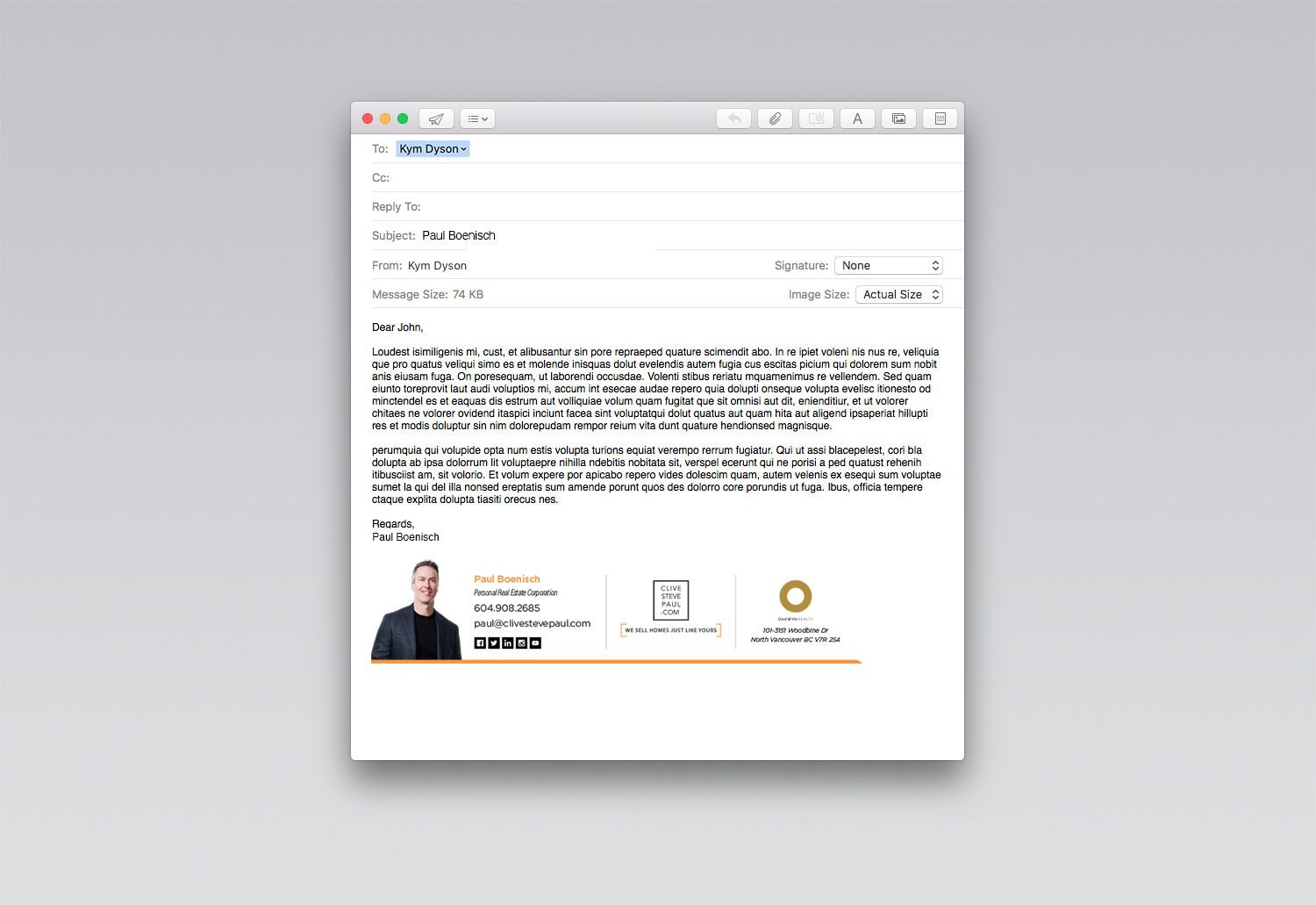 Clive Steve Paul Email Signature