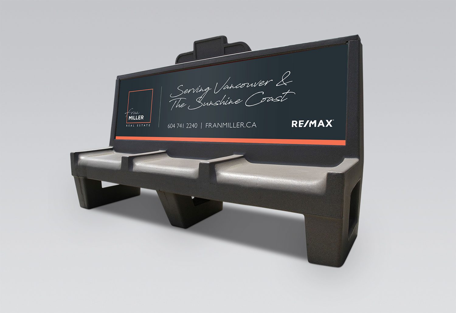 Fran Miller Bus Bench Advert