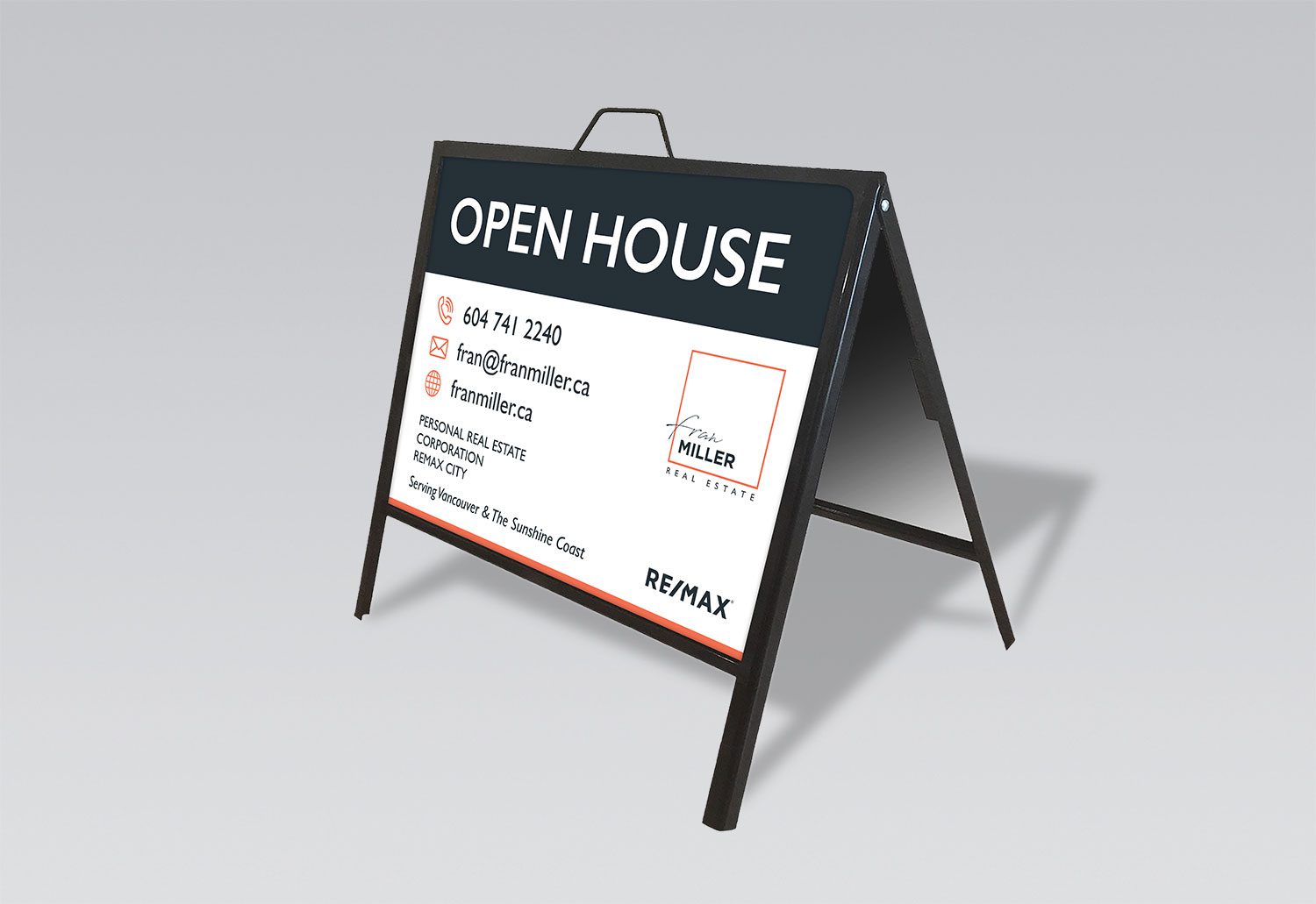 Fran Miller Open House Sign