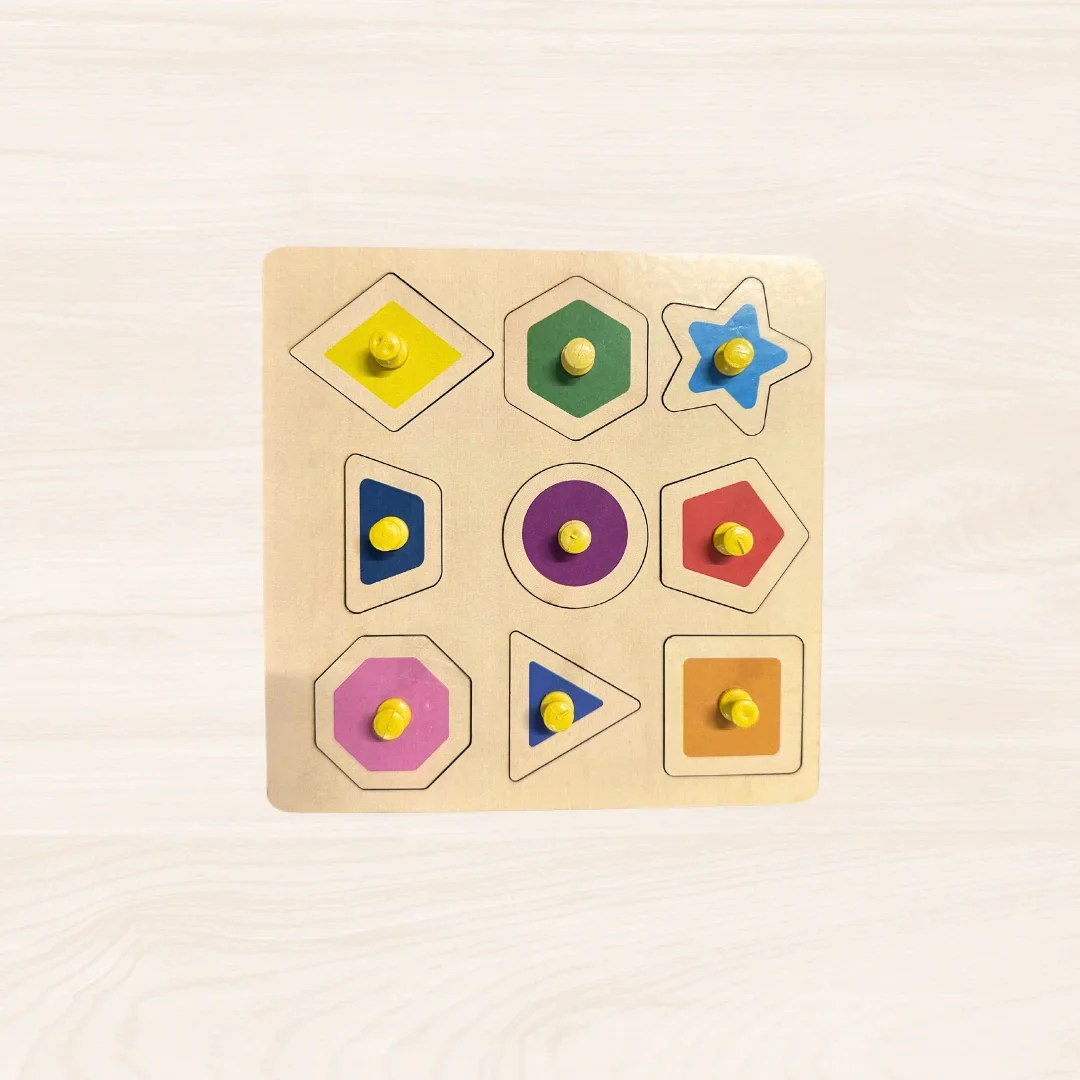 Wooden Shapes Learning Educational Puzzle Board Activity Toy Matching