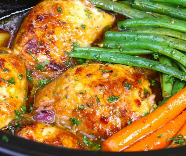 Slow cooker honey garlic chicken recipe