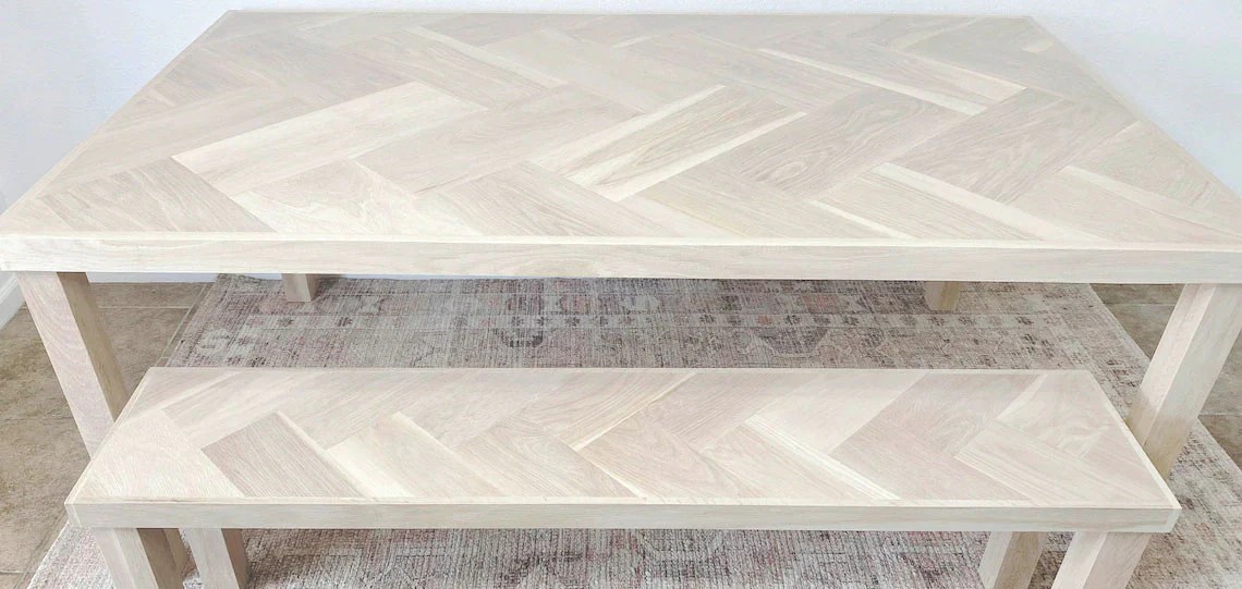 Handcrafted Wood Dining Table Bench Sets Unique Modern Tipsy