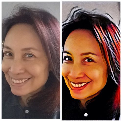 My original photo (left) and how it looks after applying Prisma's Femme photo filter