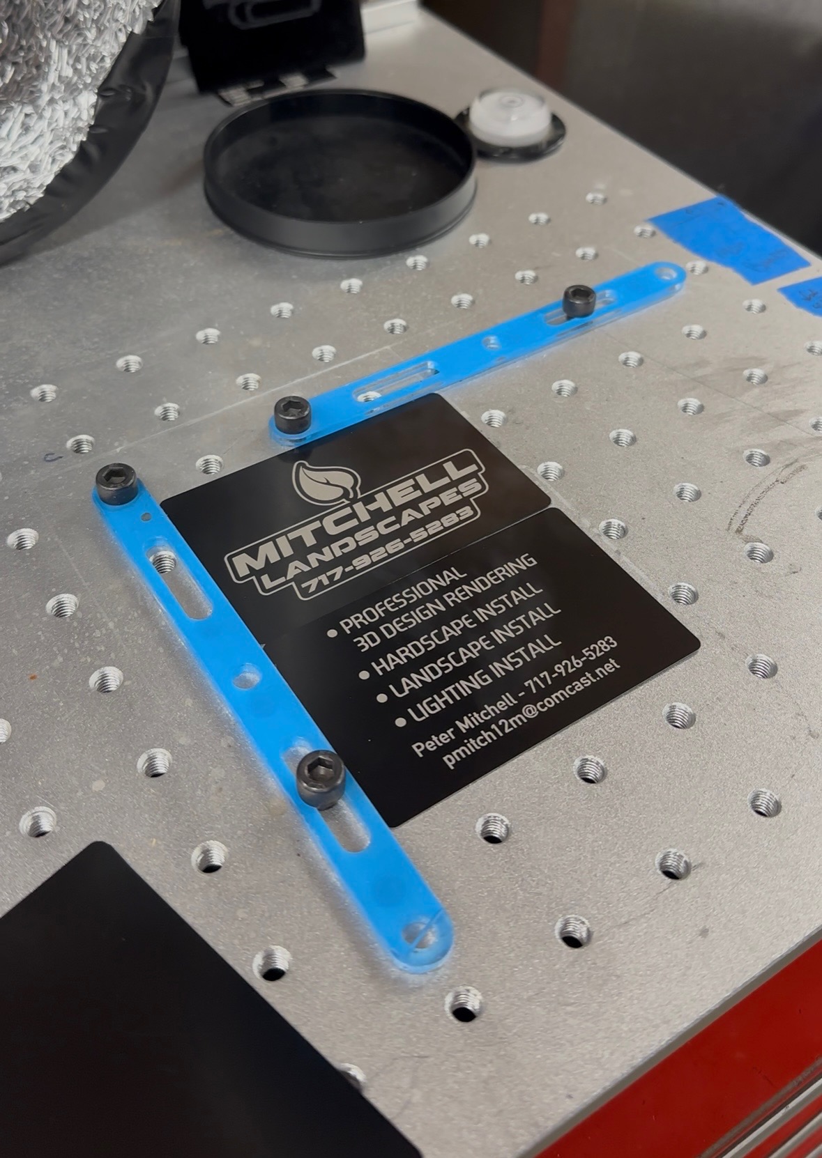 Mitchell Landscaping | Aluminum Business Cards (.8mm) | Black