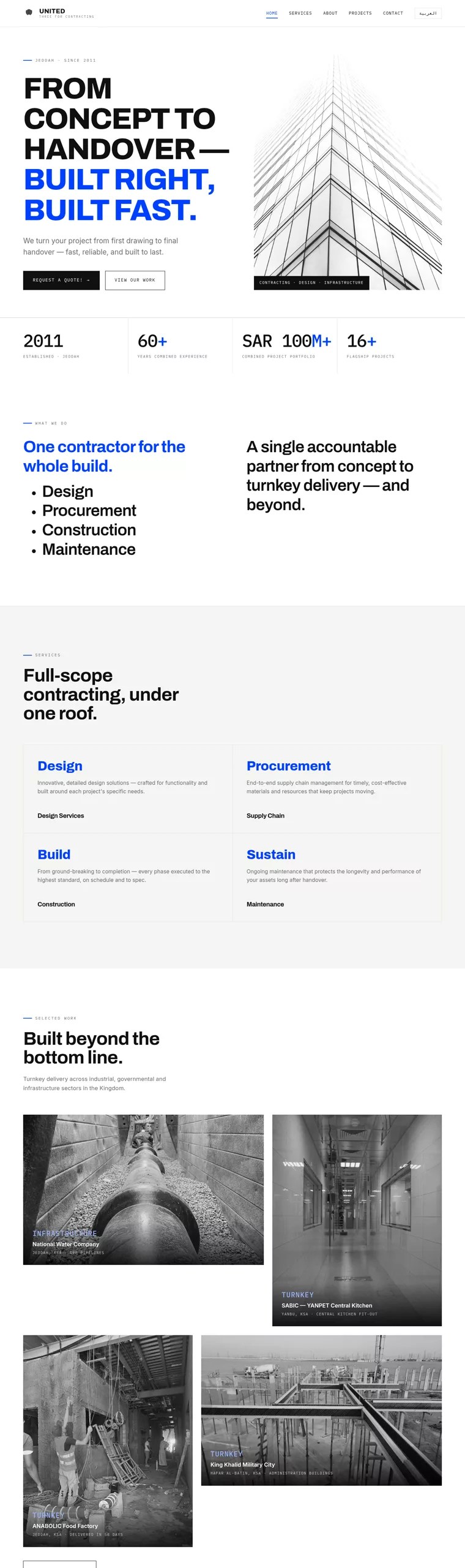 United-3 Contracting website by TK WebHosts