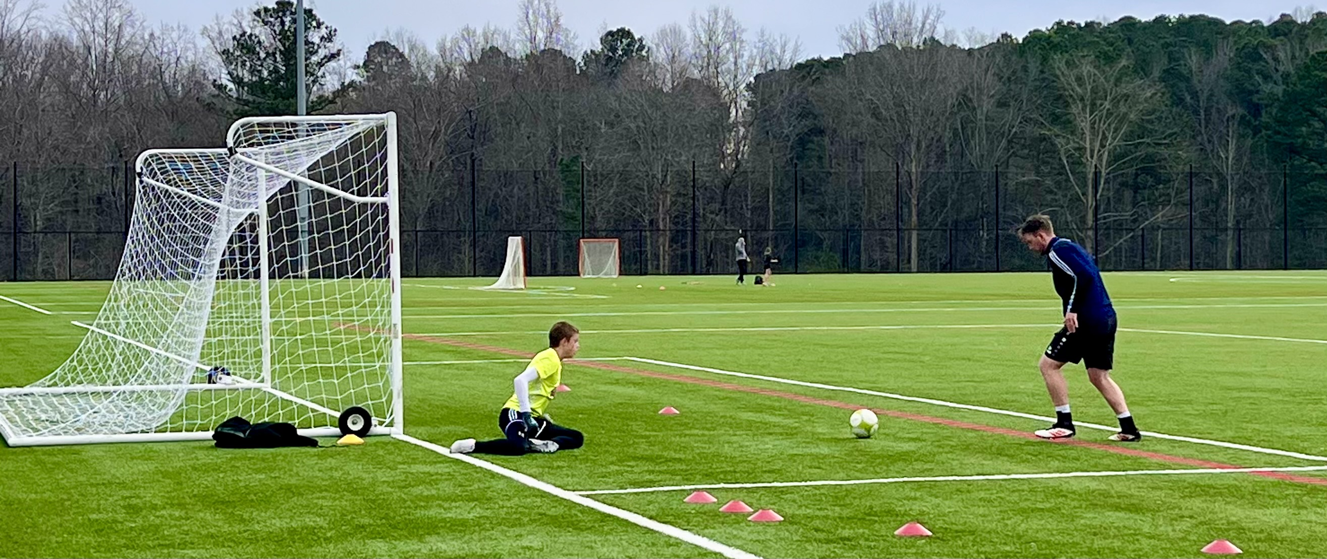 goalkeeper training with coach Leon