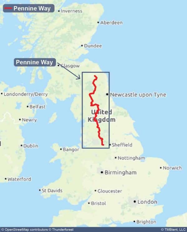 Pennine Way Maps Routes Itineraries TMBtent Pennine Way Overview Map 600x744 