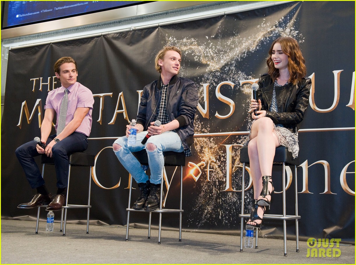Lily Collins, Jamie Campbell Bower and Kevin Zegers of "The Mortal Instruments" at Mall of America in Minneapolis