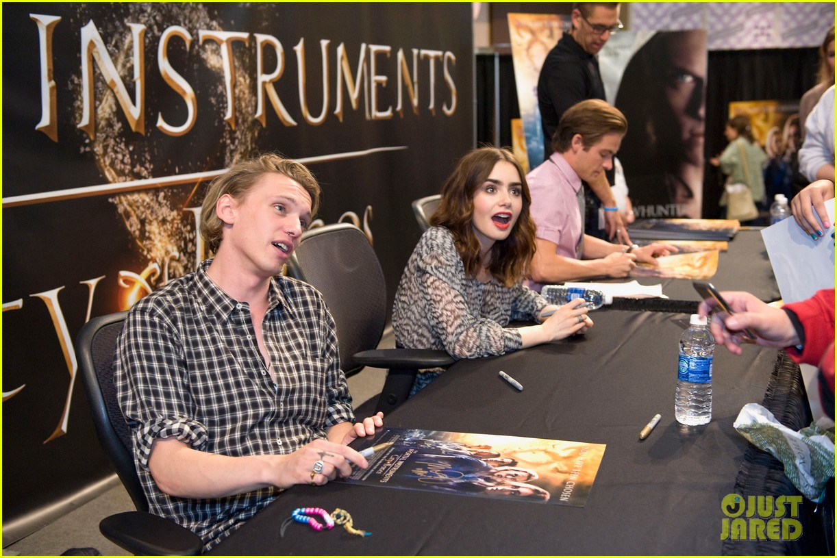 Lily Collins, Jamie Campbell Bower and Kevin Zegers of "The Mortal Instruments" at Mall of America in Minneapolis