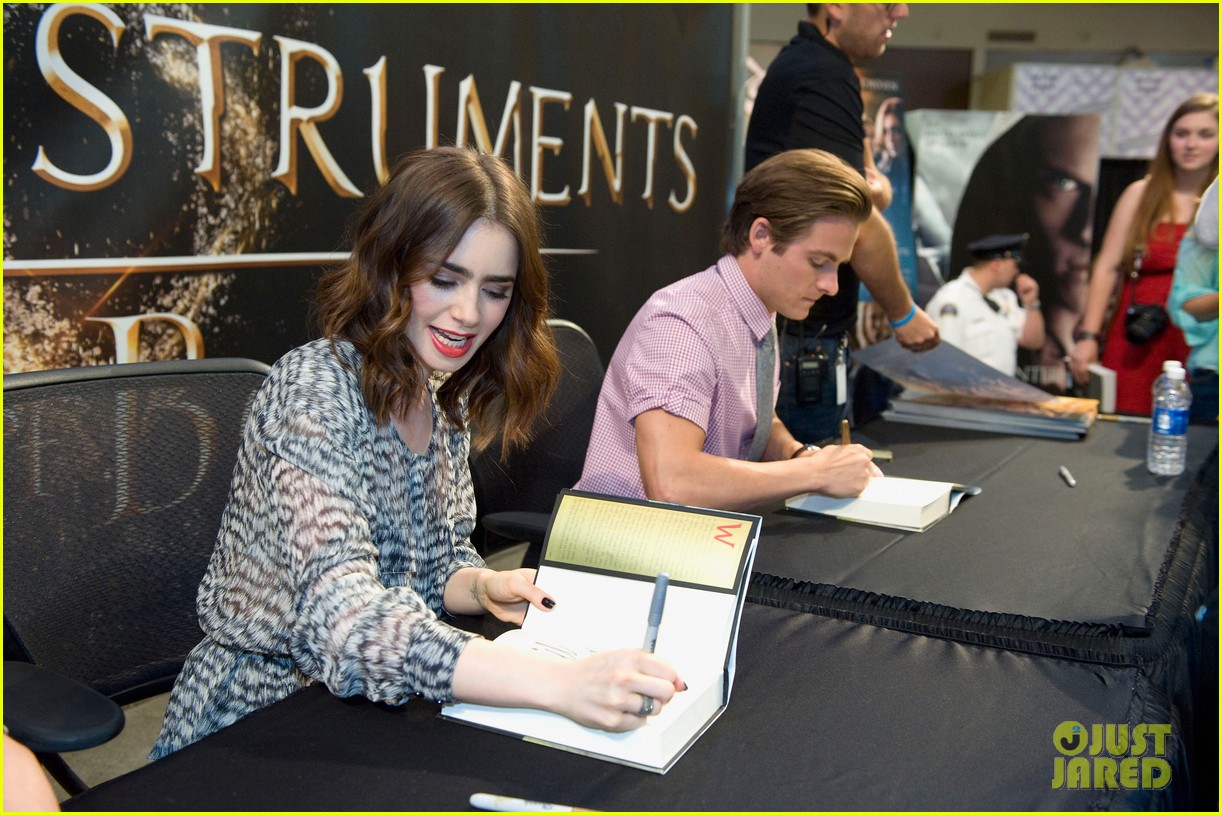 Lily Collins, Jamie Campbell Bower and Kevin Zegers of "The Mortal Instruments" at Mall of America in Minneapolis