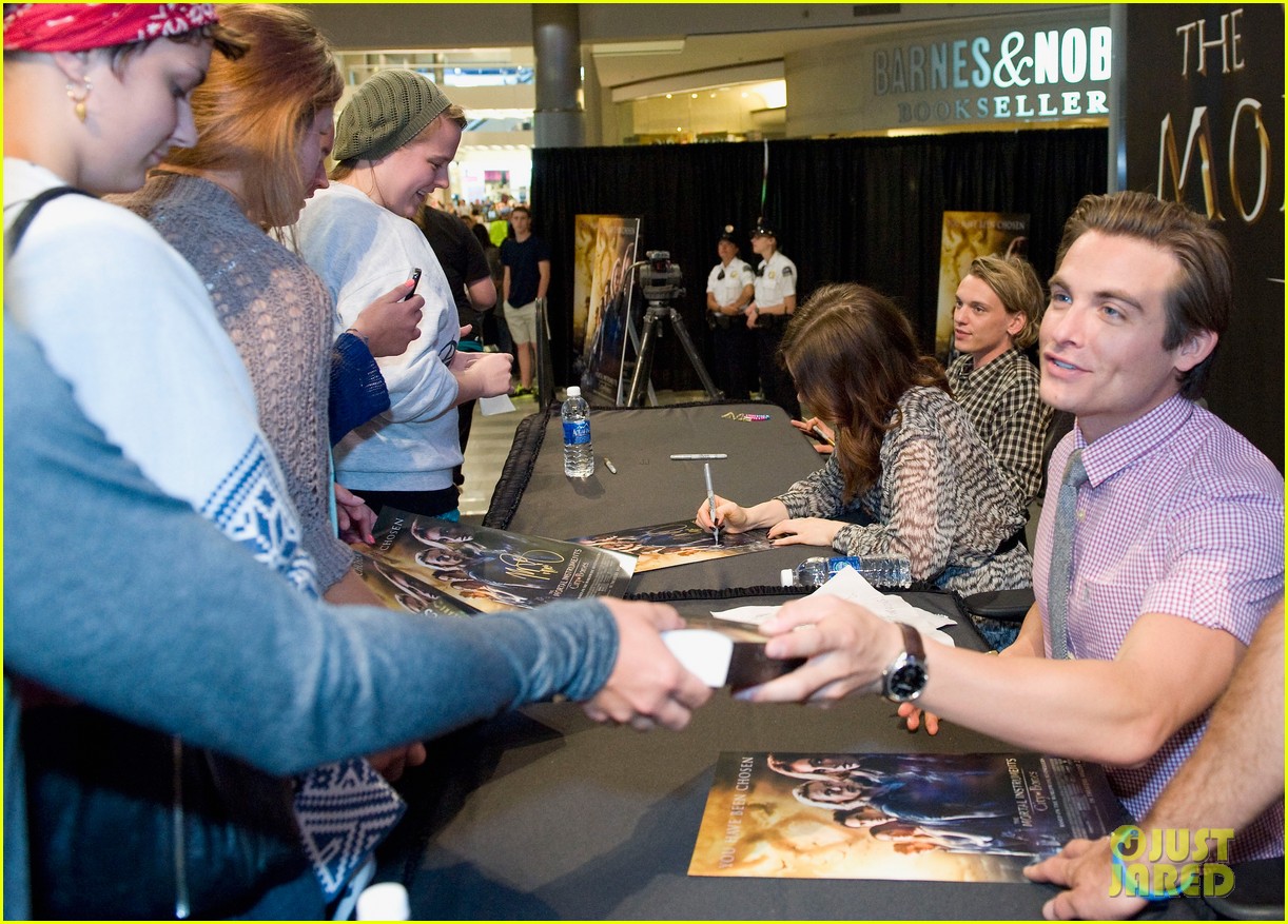 Lily Collins, Jamie Campbell Bower and Kevin Zegers of "The Mortal Instruments" at Mall of America in Minneapolis