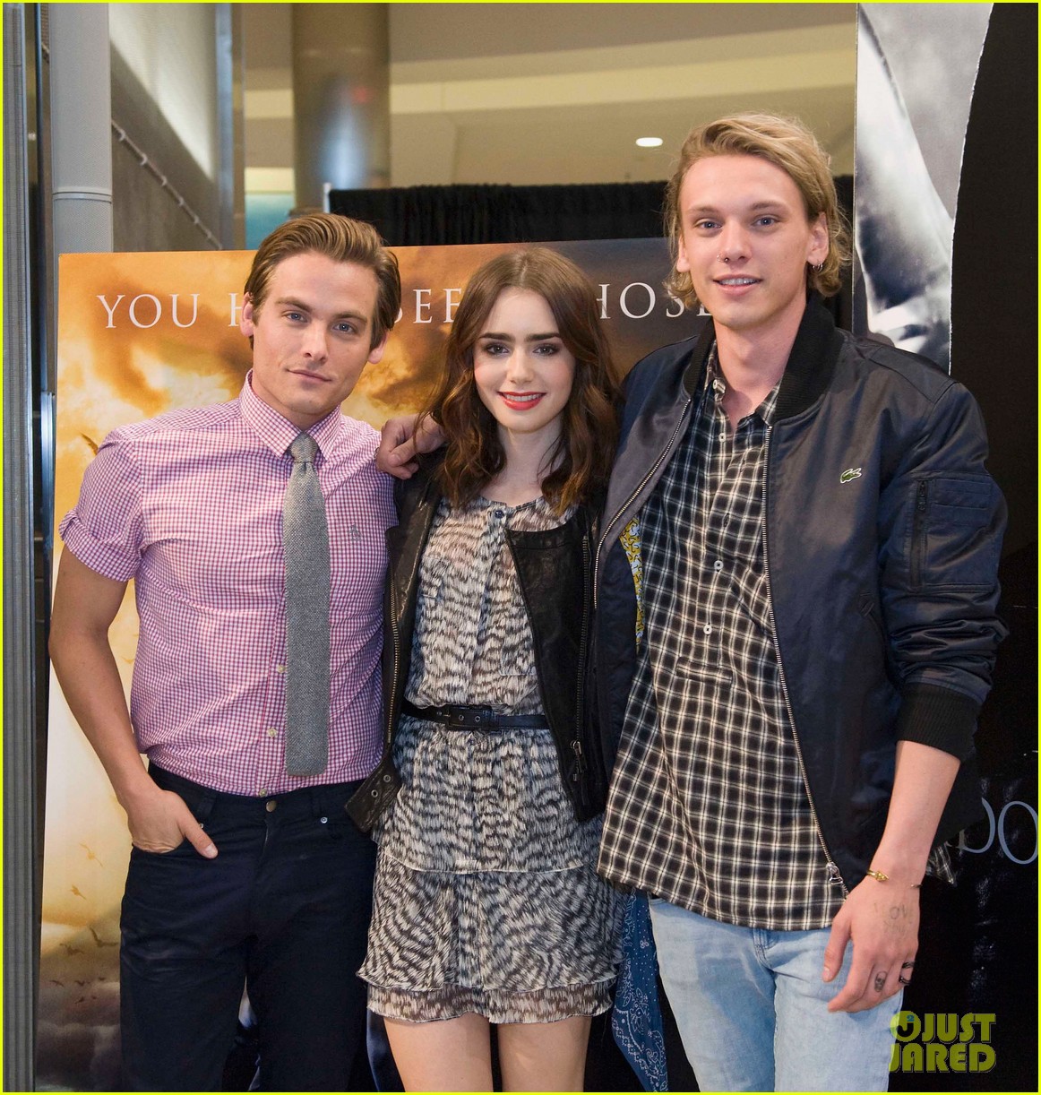 Lily Collins, Jamie Campbell Bower and Kevin Zegers of "The Mortal Instruments" at Mall of America in Minneapolis