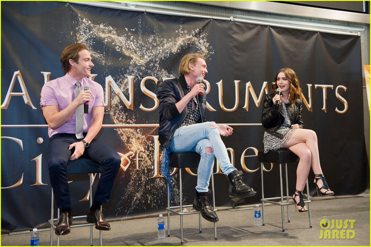 Lily Collins, Jamie Campbell Bower and Kevin Zegers of "The Mortal Instruments" at Mall of America in Minneapolis