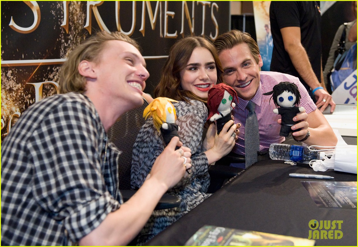 Lily Collins, Jamie Campbell Bower and Kevin Zegers of "The Mortal Instruments" at Mall of America in Minneapolis