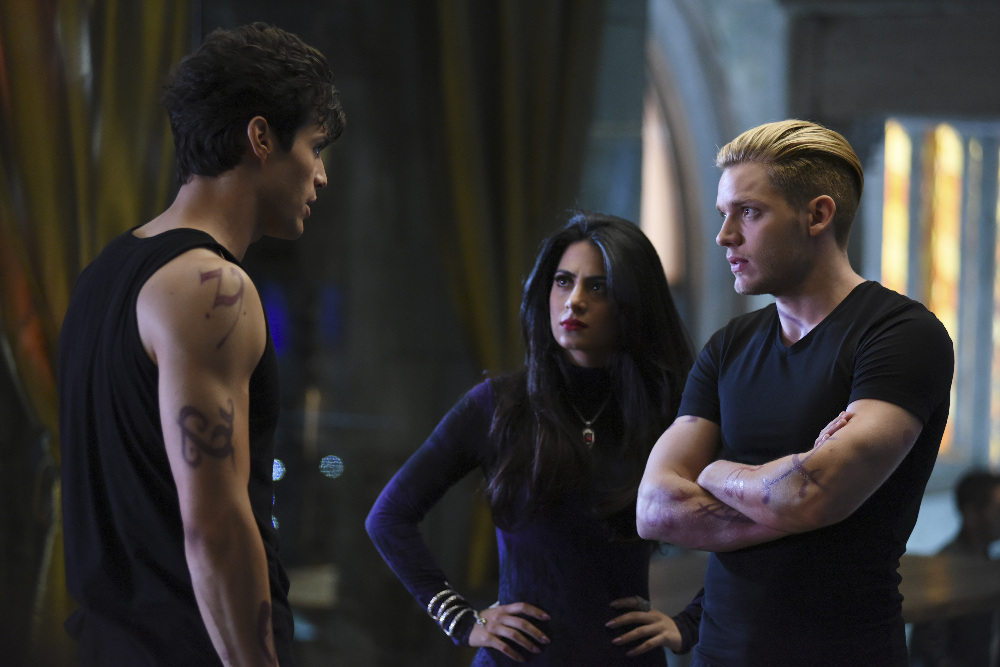 SHADOWHUNTERS - "Rise Up" - With the Institute on high alert, Jace, Clary and Isabelle are forced into taking drastic actions in “Rise Up,” an all-new episode of “Shadowhunters,” airing Tuesday, March 8th at 9:00-10:00 p.m., EST/PST on Freeform, the new name for ABC Family. - With the Institute on high alert, Jace, Clary and Isabelle are forced into taking drastic actions. (Freeform/John Medland) MATTHEW DADDARIO, EMERAUDE TOUBIA, DOMINIC SHERWOOD
