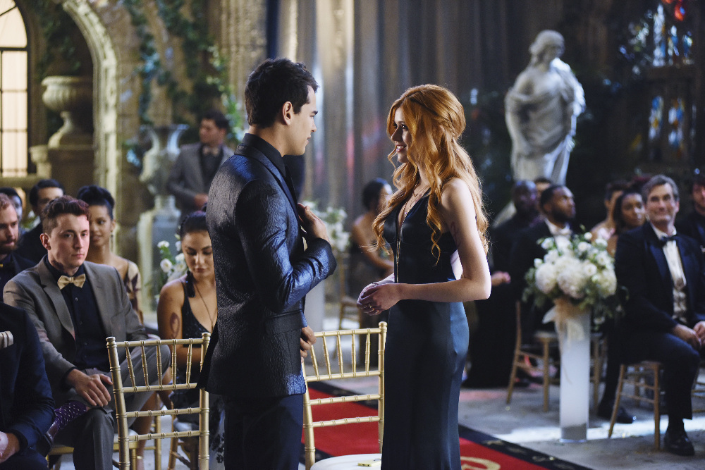 SHADOW HUNTERS - "Malec" - On the eve of Alec and Lydia’s wedding relationships are being examined in “Malec,” an all-new episode of “Shadowhunters,” airing TUESDAY, MARCH 29 (9:00 – 10:00 p.m., EST) on Freeform, the new name for ABC Family. (Freeform/John Medland) ALBERTO ROSENDE, KATHERINE MCNAMARA