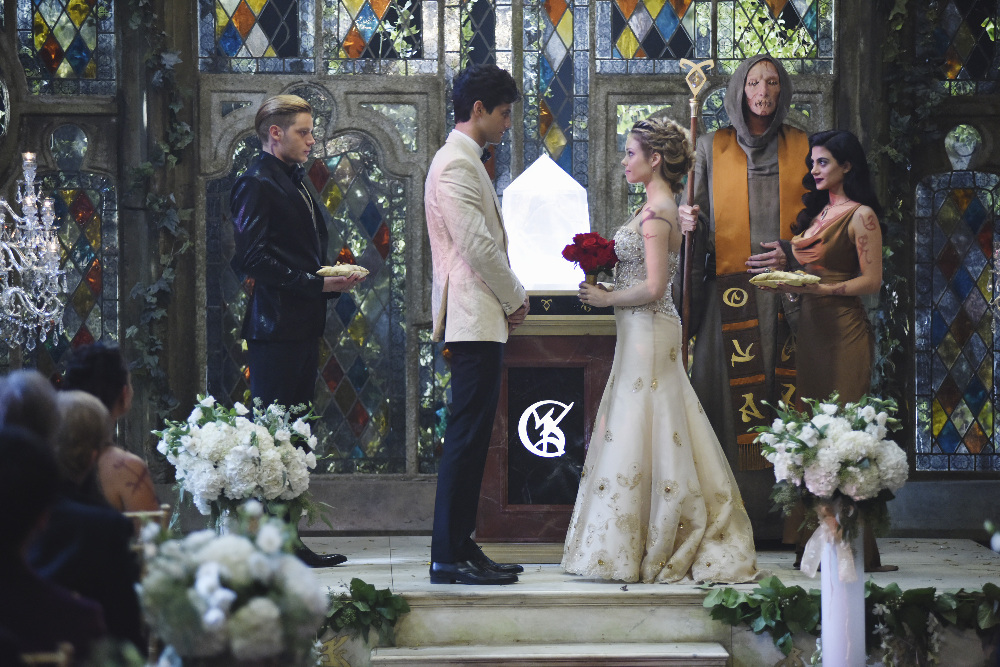 SHADOW HUNTERS - "Malec" - On the eve of Alec and Lydia’s wedding relationships are being examined in “Malec,” an all-new episode of “Shadowhunters,” airing TUESDAY, MARCH 29 (9:00 – 10:00 p.m., EST) on Freeform, the new name for ABC Family. (Freeform/John Medland) DOMINIC SHERWOOD, MATTHEW DADDARIO, STEPHANIE BENNETT, STEPHEN R. HART, EMERAUDE TOUBIA