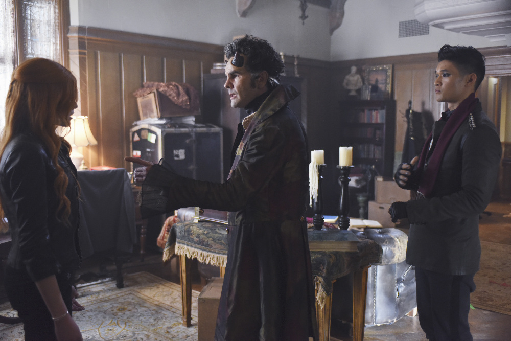 SHADOW HUNTERS - "Malec" - On the eve of Alec and Lydia’s wedding relationships are being examined in “Malec,” an all-new episode of “Shadowhunters,” airing TUESDAY, MARCH 29 (9:00 – 10:00 p.m., EST) on Freeform, the new name for ABC Family. (Freeform/John Medland) KATHERINE MCNAMARA, ADAM KENNETH WILSON, HARRY SHUM JR.