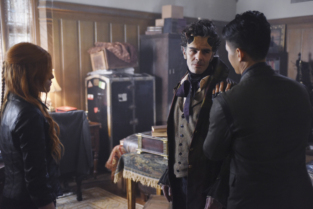 SHADOW HUNTERS - "Malec" - On the eve of Alec and Lydia’s wedding relationships are being examined in “Malec,” an all-new episode of “Shadowhunters,” airing TUESDAY, MARCH 29 (9:00 – 10:00 p.m., EST) on Freeform, the new name for ABC Family. (Freeform/John Medland) KATHERINE MCNAMARA, ADAM KENNETH WILSON, HARRY SHUM JR.