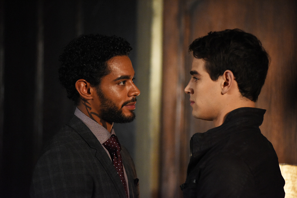 SHADOWHUNTERS - Clary struggles to find where she belongs, while Simon seeks Magnus’ help in “A Door Into the Dark,” an all new episode of “Shadowhunters,” airing MONDAY, JANUARY 9 (8:00 – 9:00 PM EDT) on Freeform. (Freeform/John Medland) NICK SAGAR, ALBERTO ROSENDE