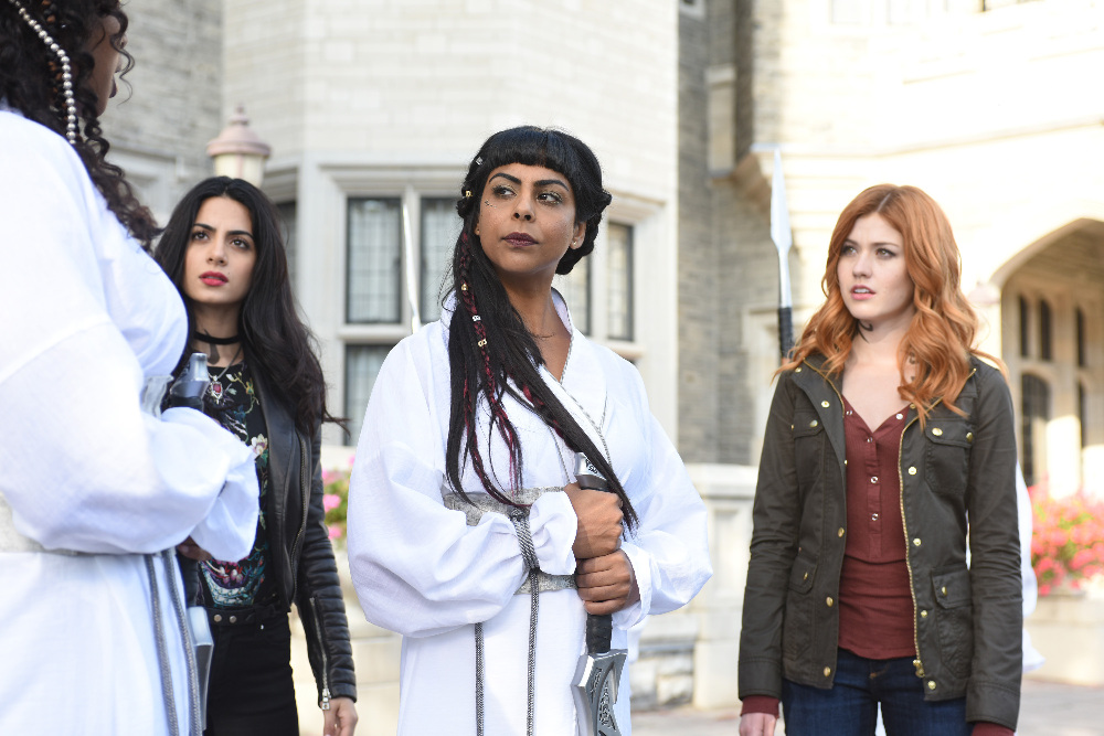 SHADOWHUNTERS - "Iron Sisters" - Clary and Isabelle head to The Citadel looking for answers in “Iron Sisters,” an all new episode of “Shadowhunters,” airing MONDAY, FEBRUARY 6 (8:00 – 9:00 PM EDT) on Freeform. (Freeform/John Medland) EMERAUDE TOUBIA, FARAH MERANI, KATHERINE MCNAMARA