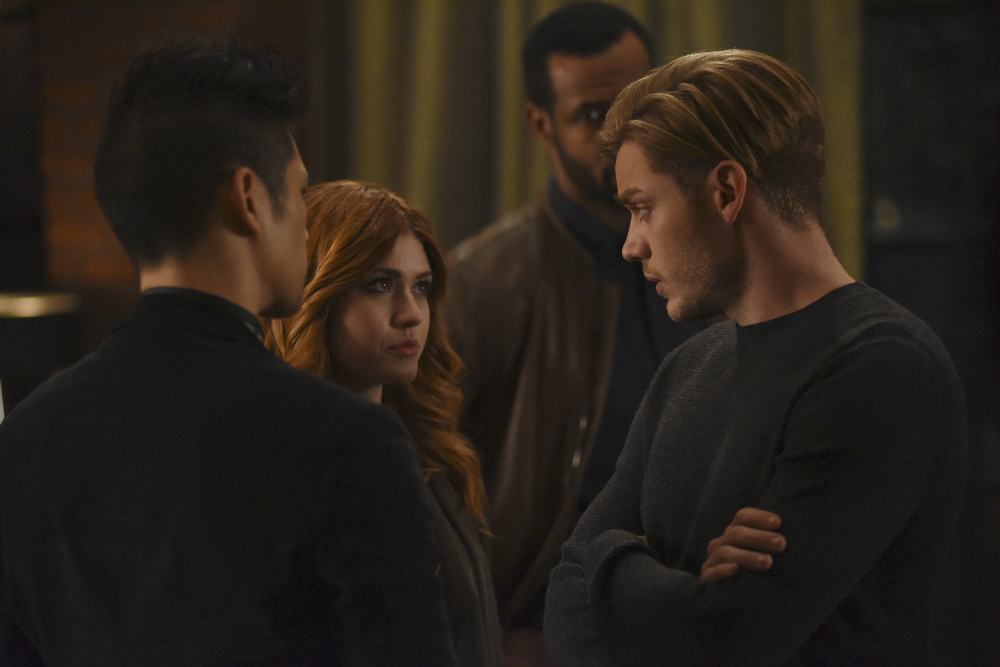 SHADOWHUNTERS - "By The Light Of Dawn" - Valentine’s plan is in full effect and the Shadowhunters must act fast to save the Downworld in “By the Light of Dawn,” the spring finale of “Shadowhunters,” airing MONDAY, MARCH 6 (8:00 – 9:01 p.m. EST), on Freeform. (Freeform/John Medland) KATHERINE MCNAMARA, DOMINIC SHERWOOD