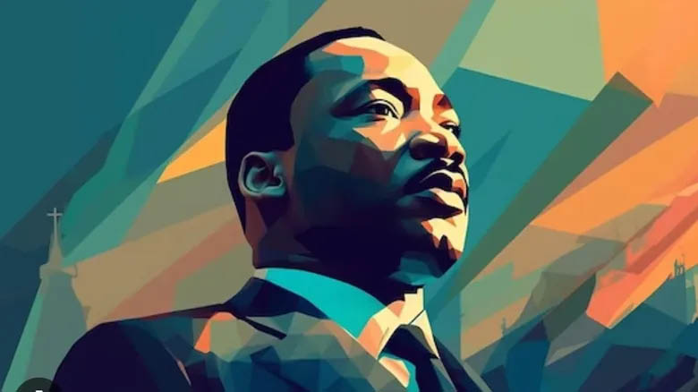 Illustration of Martin Luther King Jr. symbolizing his leadership in the Negro Revolution.