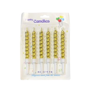 Metallic Luminous Candle 6 Pcs - Gold