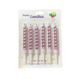 Metallic Luminous Candle 6 Pcs - Metallic Pink