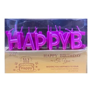 HBD Metallic Candle - Metallic Hot Pink