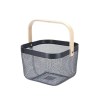 Metal Mesh Basket with Wooden Handle