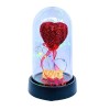 Glass Dome Ornament with Red Heart & Fairy Lights